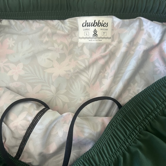 Men Chubbies Forest Green Lined Active Shorts 7" - Picture 2 of 2